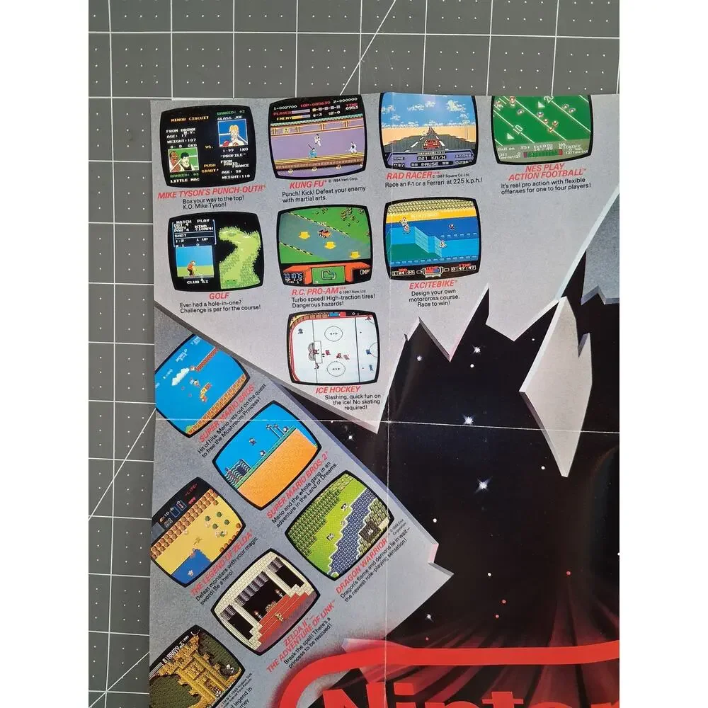 Vintage 1989 NES Nintendo Now Your Playing With Power Insert Promo Poster